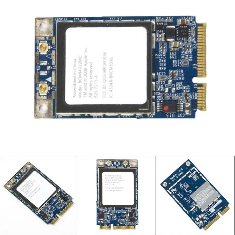 BCM94322MC 4324A for Apple Airport 802.11 A/G/N 300Mbps Wireless-N Wifi PCI-E Mini WlAN Network Card Support IOS
BCM94322MC 4324A for Apple Airport 802.11 A/G/N 300Mbps Wireless-N Wifi PCI-E Mini WlAN Network Card Support IOS