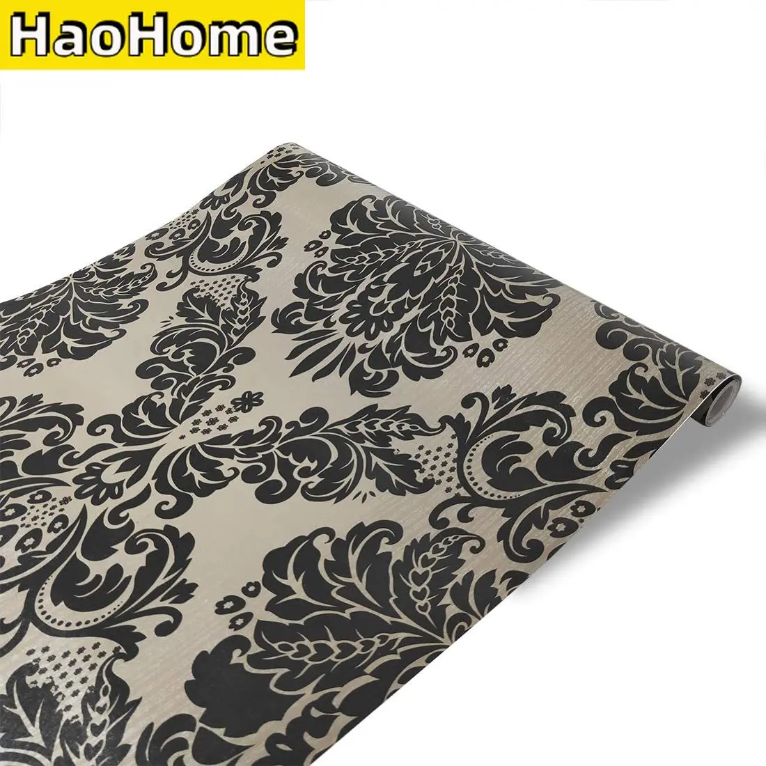 Vinyl Damask Wallpaper Peel and Stick Wallpaper Black Floral Self Adhesive Wallpaper for Bedroom Livingroom Home Wall Decoration
Vinyl Damask Wallpaper Peel and Stick Wallpaper Black Floral Self Adhesive Wallpaper for Bedroom Livingroom Home Wall Decoration
