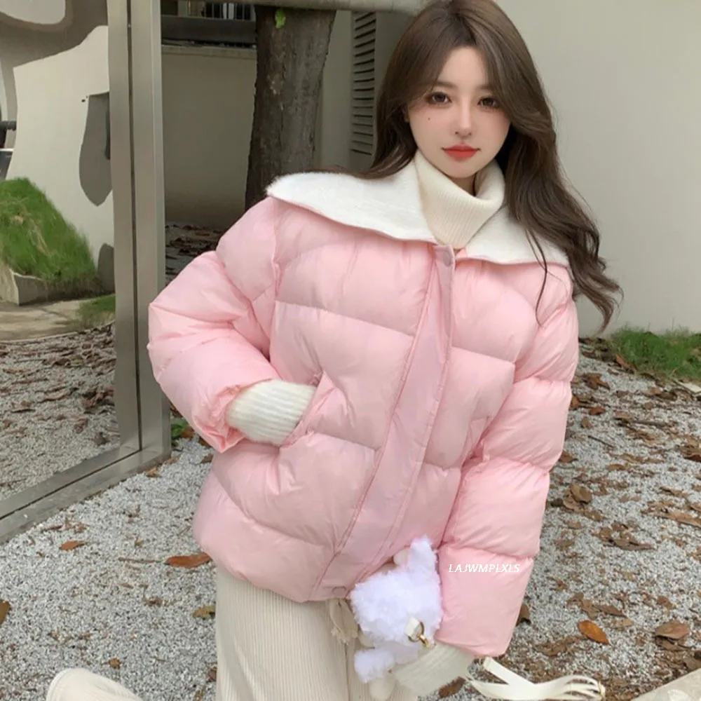 2022 New Fashion White Women Winter Coat Big Lapel Loose Female Parkas Patchwork Sleeve Elegant Outwear Jackets
2022 New Fashion White Women Winter Coat Big Lapel Loose Female Parkas Patchwork Sleeve Elegant Outwear Jackets