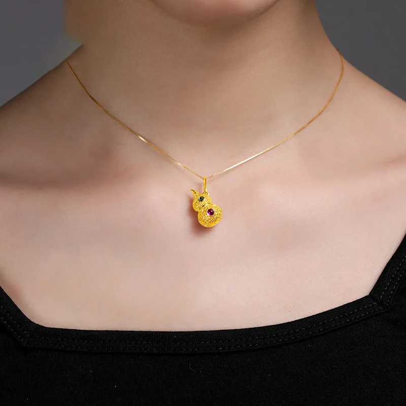 CHUHAN New 18k Gourd Pendant Gift for mothers Luxury Womens Jewelry Meaning Auspicious Well-being Real gold Au750 Necklace
CHUHAN New 18k Gourd Pendant Gift for mothers Luxury Womens Jewelry Meaning Auspicious Well-being Real gold Au750 Necklace