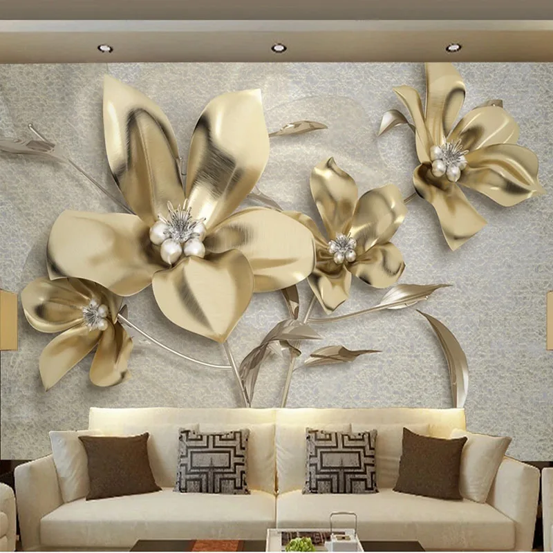 Photo Wallpaper 3D Luxury Golden Jewelry Flower 3D TV Background Wall Sticker Living Room Bedroom Papel De Parede Wall Painting
Photo Wallpaper 3D Luxury Golden Jewelry Flower 3D TV Background Wall Sticker Living Room Bedroom Papel De Parede Wall Painting