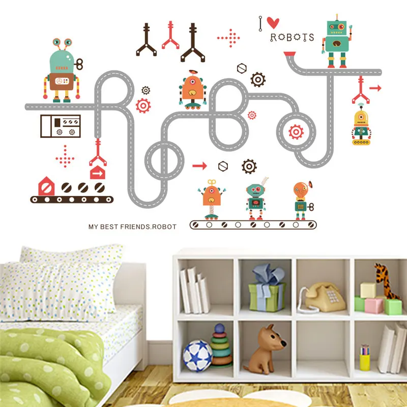 Cartoon Robots Wall Stickers For Kindergarten Kids Room Bedroom Home Decor 3d Pvc Mural Art Diy Boys' Wall Decals
Cartoon Robots Wall Stickers For Kindergarten Kids Room Bedroom Home Decor 3d Pvc Mural Art Diy Boys' Wall Decals
