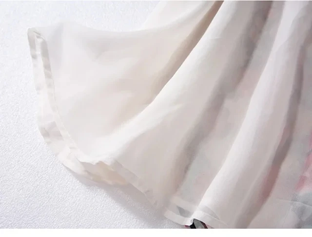 2021 New Summer Oil Painting Rose Women Midi Skirt Sweet Ladies French Niche Holiday Single-breasted Split Female Long Skirts