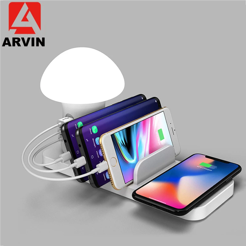 ARVIN QC 3.0 Quick Charger Multi USB Charging Station Dock Fast 10W Wireless Charger Holder for iPhone X Samsung Mobile Phones
ARVIN QC 3.0 Quick Charger Multi USB Charging Station Dock Fast 10W Wireless Charger Holder for iPhone X Samsung Mobile Phones