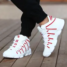 Large Size PU Leather Mens Running Shoes Mens White Sports Shoes Women Sport Shoes for Men Sneakers Red Basket Walk GME-0105