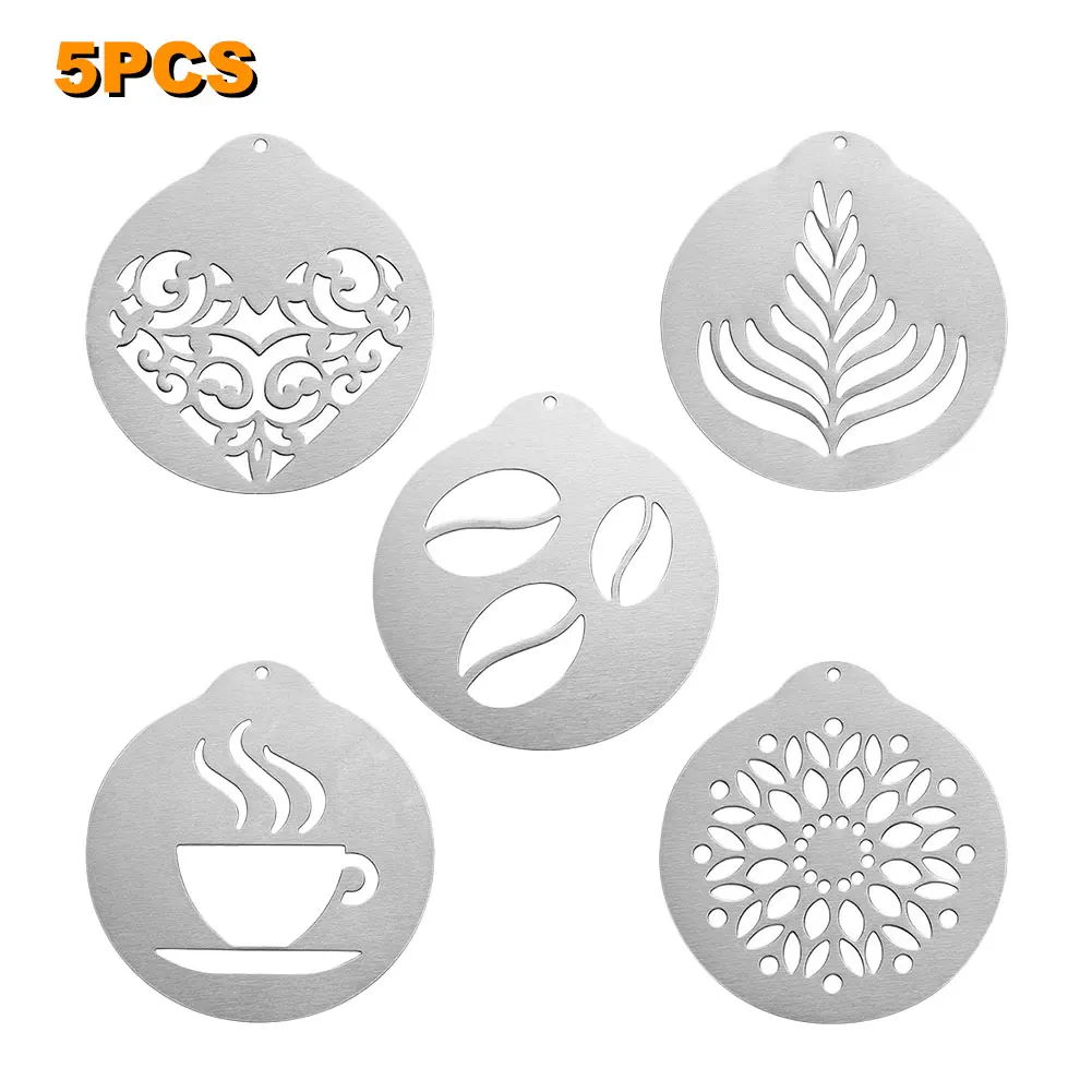 5PCS Stainless Steel Coffee Flower DIY Layering Stencils Wall Cappuccino Template Coffee Wreath Mould Cake Decoration Tool
5PCS Stainless Steel Coffee Flower DIY Layering Stencils Wall Cappuccino Template Coffee Wreath Mould Cake Decoration Tool
