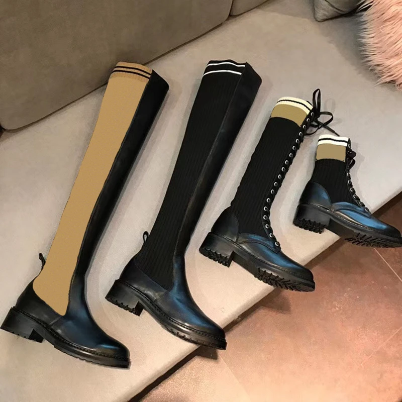 Brand Design Skidproof Sole Cosy Chunky Heels Fashion Stylish Winter Over The Knee High Stretch Boots Martin Shoes Women 41 42
Brand Design Skidproof Sole Cosy Chunky Heels Fashion Stylish Winter Over The Knee High Stretch Boots Martin Shoes Women 41 42