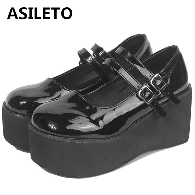 ASILETO 2021 Female Lolita Platform Pumps Mary Janes Buckle Strap 8CM High Heels Gothic Punk Round Toe Big Size 35-43 Pink
ASILETO 2021 Female Lolita Platform Pumps Mary Janes Buckle Strap 8CM High Heels Gothic Punk Round Toe Big Size 35-43 Pink