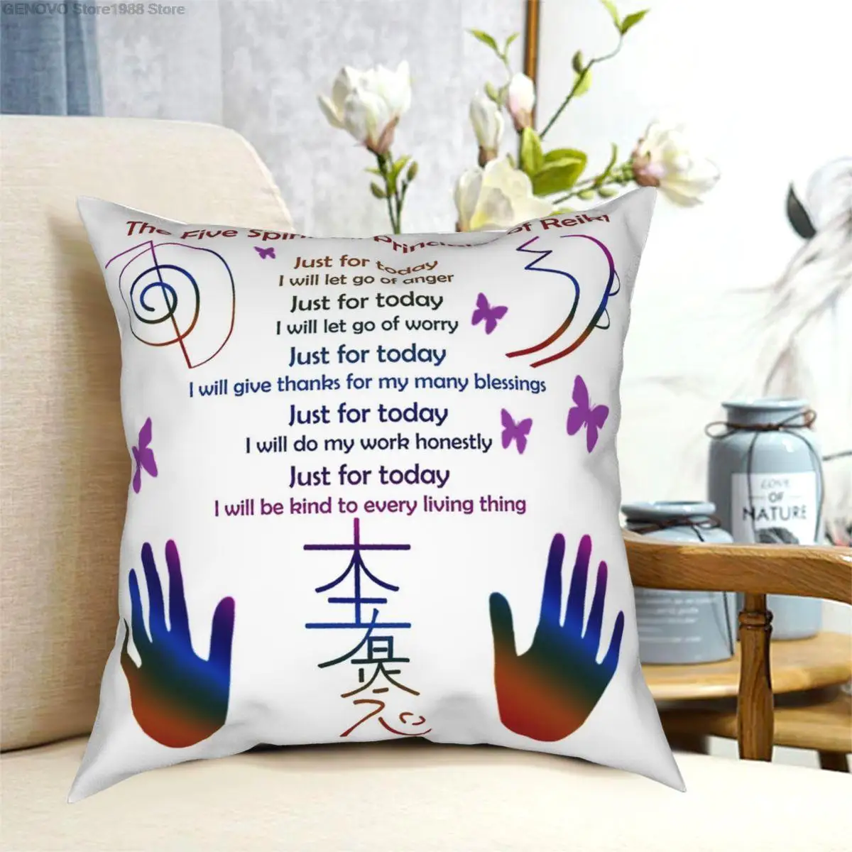 Die 5 Prinzipien Von Reiki Platz Kissen Polyester Muster Dekor für Home Kissen Abdeckung 18"
Die 5 Prinzipien Von Reiki Platz Kissen Polyester Muster Dekor für Home Kissen Abdeckung 18"