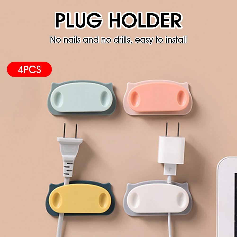 4Pcs Power Plug Socket Holder Wall-mounted Self-adhesive Hook Multifunctional Wall Hook USB Data Cable Winder Earphone Organizer
4Pcs Power Plug Socket Holder Wall-mounted Self-adhesive Hook Multifunctional Wall Hook USB Data Cable Winder Earphone Organizer