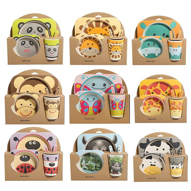 Bamboo Fiber Dinnerware Sets Children's Cutlery Set Cartoon Bowls Divided Plate Five-piece Set of Spoons Forks Gifts Tableware 
Bamboo Fiber Dinnerware Sets Children's Cutlery Set Cartoon Bowls Divided Plate Five-piece Set of Spoons Forks Gifts Tableware