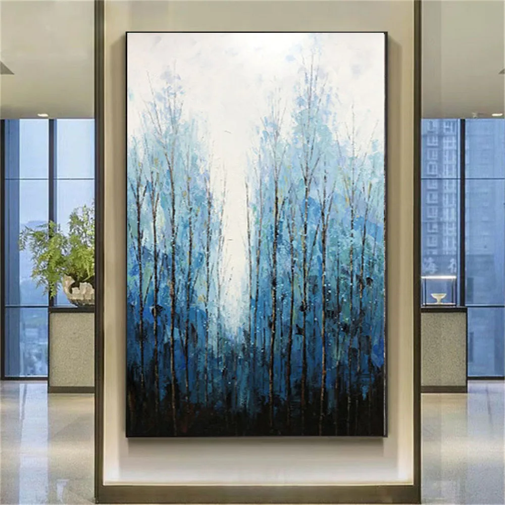 Impressionist hand-painted modern oil painting abstract woods blue wall art texture canvas painting living room decoration mural
Impressionist hand-painted modern oil painting abstract woods blue wall art texture canvas painting living room decoration mural