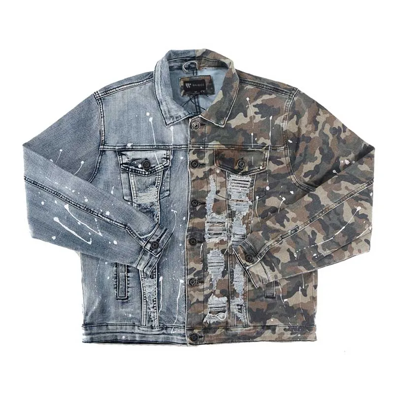 Джинсовая куртка мужская рваная, куртка из денима в стиле пэчворк, с цветными вставками, уличная одежда
Джинсовая куртка мужская рваная, куртка из денима в стиле пэчворк, с цветными вставками, уличная одежда