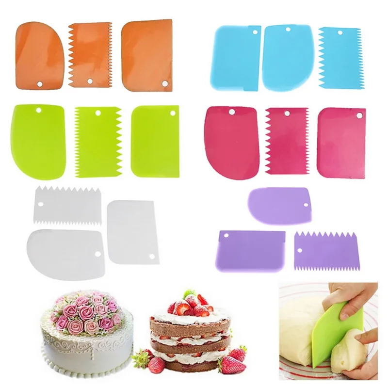 cake scraper baking accessories Three-piece scraper set, butter plastic scraper, cake cutter, diy butter scraper tool
cake scraper baking accessories Three-piece scraper set, butter plastic scraper, cake cutter, diy butter scraper tool