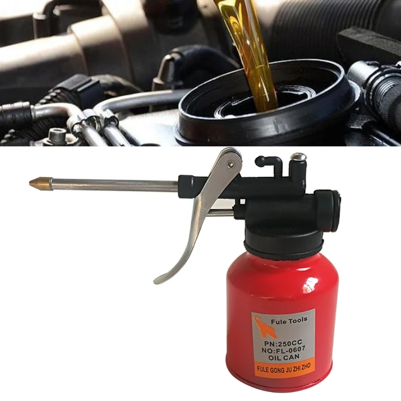 

1Pc 250ml Oil Can Plastic Hose Refueling Pot High Pressure Oiler Grease Gun Pump Auto Accessories