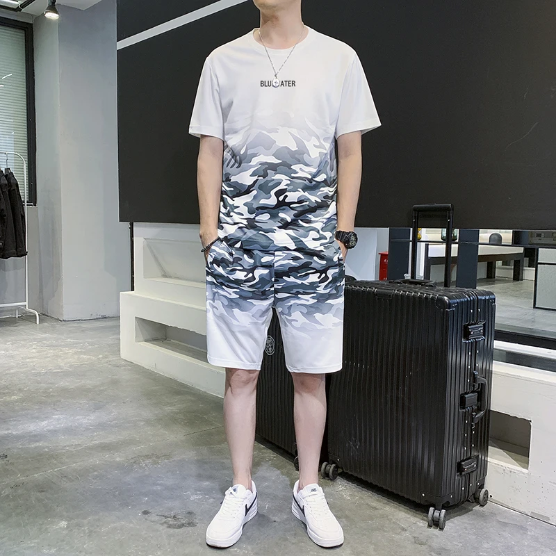 New Short Sleeved Mens Tracksuit Summer Suit Fashion Casual T-shirt Shorts 2 Piece Camouflage Set Street Trend NEW
New Short Sleeved Mens Tracksuit Summer Suit Fashion Casual T-shirt Shorts 2 Piece Camouflage Set Street Trend NEW