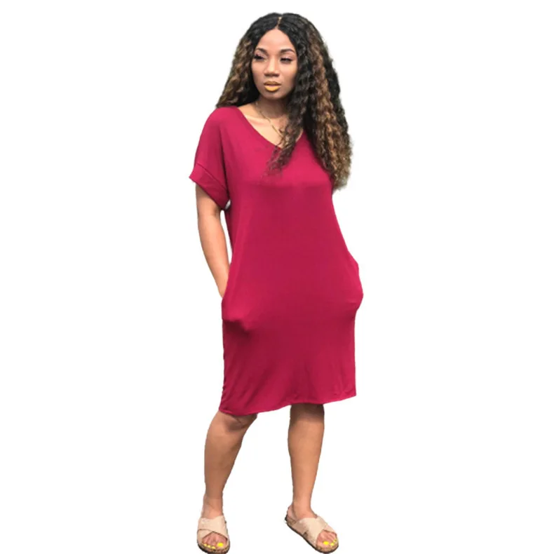 Dresses for Women Large size LOOSE Casual Pocket Knee-Length Summer V-Neck Short Sleeve Midi Skirt Multicolor
Dresses for Women Large size LOOSE Casual Pocket Knee-Length Summer V-Neck Short Sleeve Midi Skirt Multicolor