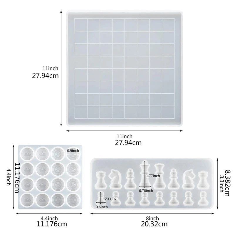 Chess Kit Silicone Mold International Chess Pieces Checker Checkerboard UV Crystal Epoxy Resin Mould for DIY Craft
Chess Kit Silicone Mold International Chess Pieces Checker Checkerboard UV Crystal Epoxy Resin Mould for DIY Craft