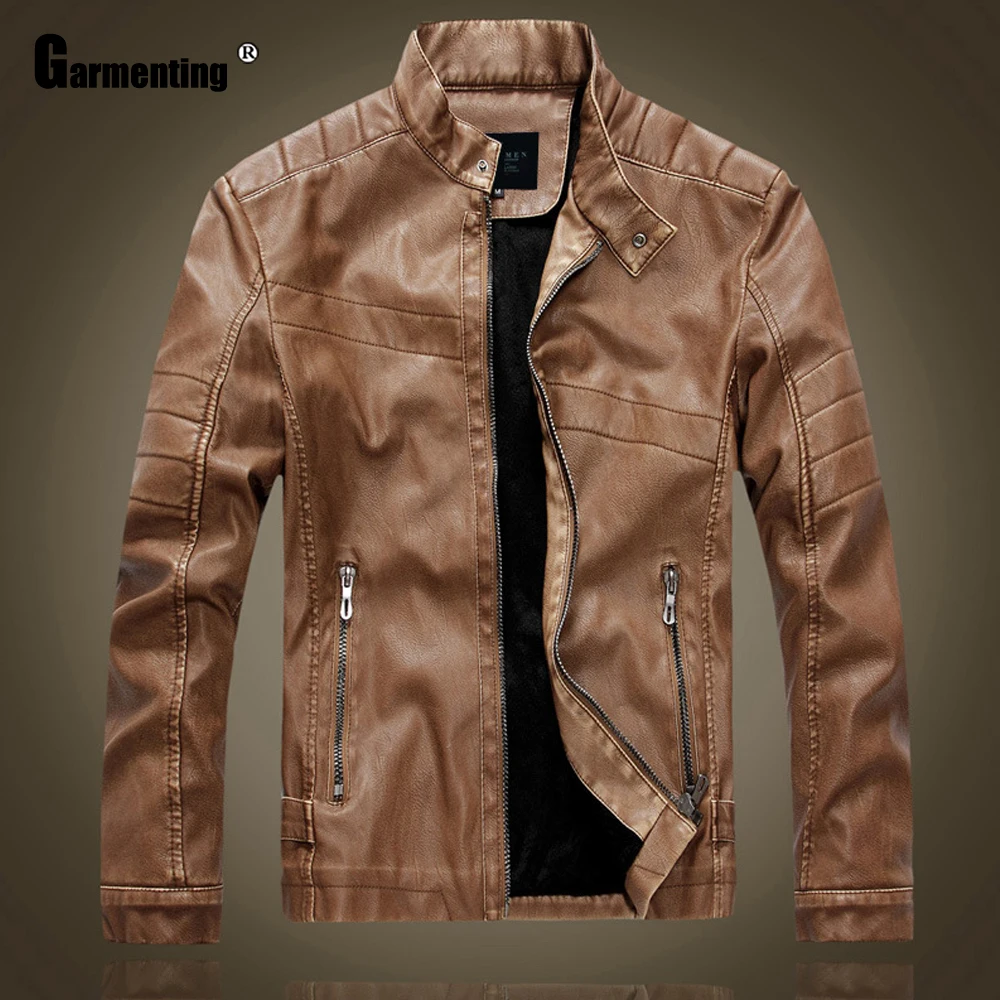Garmenting Men Trendy 2021 Fashion Tops Faux Pu Leather Coats Autumn Zipper Pockets Mens Slim Fits Outerwear Winter Warm Jackets
Garmenting Men Trendy 2021 Fashion Tops Faux Pu Leather Coats Autumn Zipper Pockets Mens Slim Fits Outerwear Winter Warm Jackets