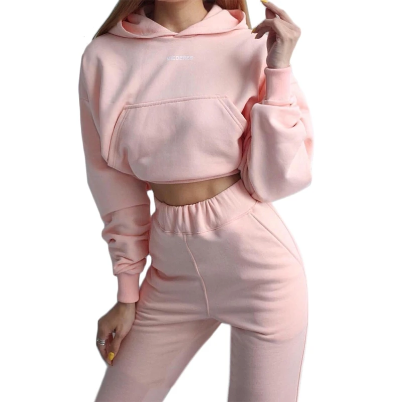 Women Tracksuit Outfits Long Sleeve Letters Hooded Crop Top Jogger Sweatpants 0822
Women Tracksuit Outfits Long Sleeve Letters Hooded Crop Top Jogger Sweatpants 0822
