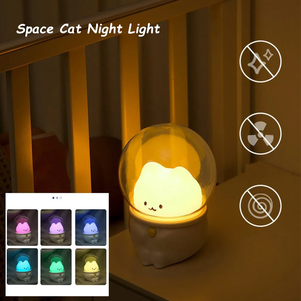 2 in1 Cute Colorful Space Cat Night Light For Kid Baby Bedroom Bedside Decor Light Soft Warm Gift Lamps with USB Charging Fan
2 in1 Cute Colorful Space Cat Night Light For Kid Baby Bedroom Bedside Decor Light Soft Warm Gift Lamps with USB Charging Fan