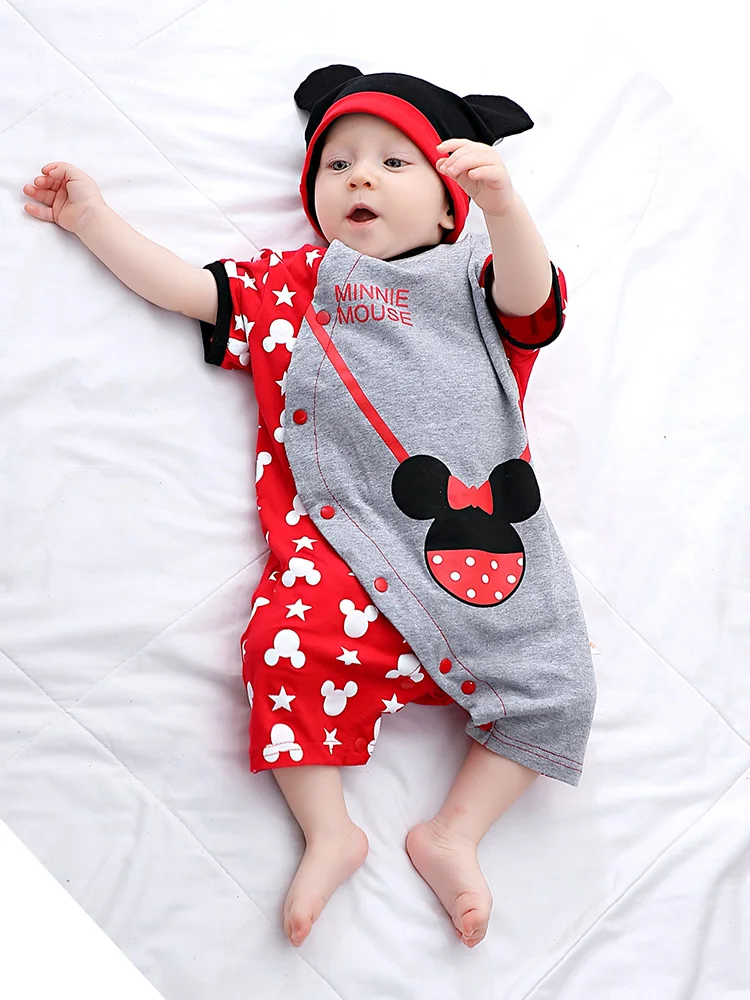 Summer Newborn Baby Short Sleeve Rompers+Hat 2Pcs Set Cartoon Mickey Minnie Boys Girl Jumpsuit Infant Costume Baby Clothes Suits
Summer Newborn Baby Short Sleeve Rompers+Hat 2Pcs Set Cartoon Mickey Minnie Boys Girl Jumpsuit Infant Costume Baby Clothes Suits