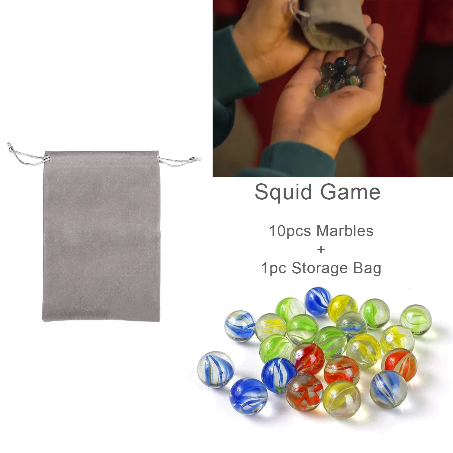 Korean Squid Game 10PCS Marbles Muellery Color Mixing Glass Marbles Game With Bag 0.63inch for Kids Gift The Survival Kdrama
Korean Squid Game 10PCS Marbles Muellery Color Mixing Glass Marbles Game With Bag 0.63inch for Kids Gift The Survival Kdrama