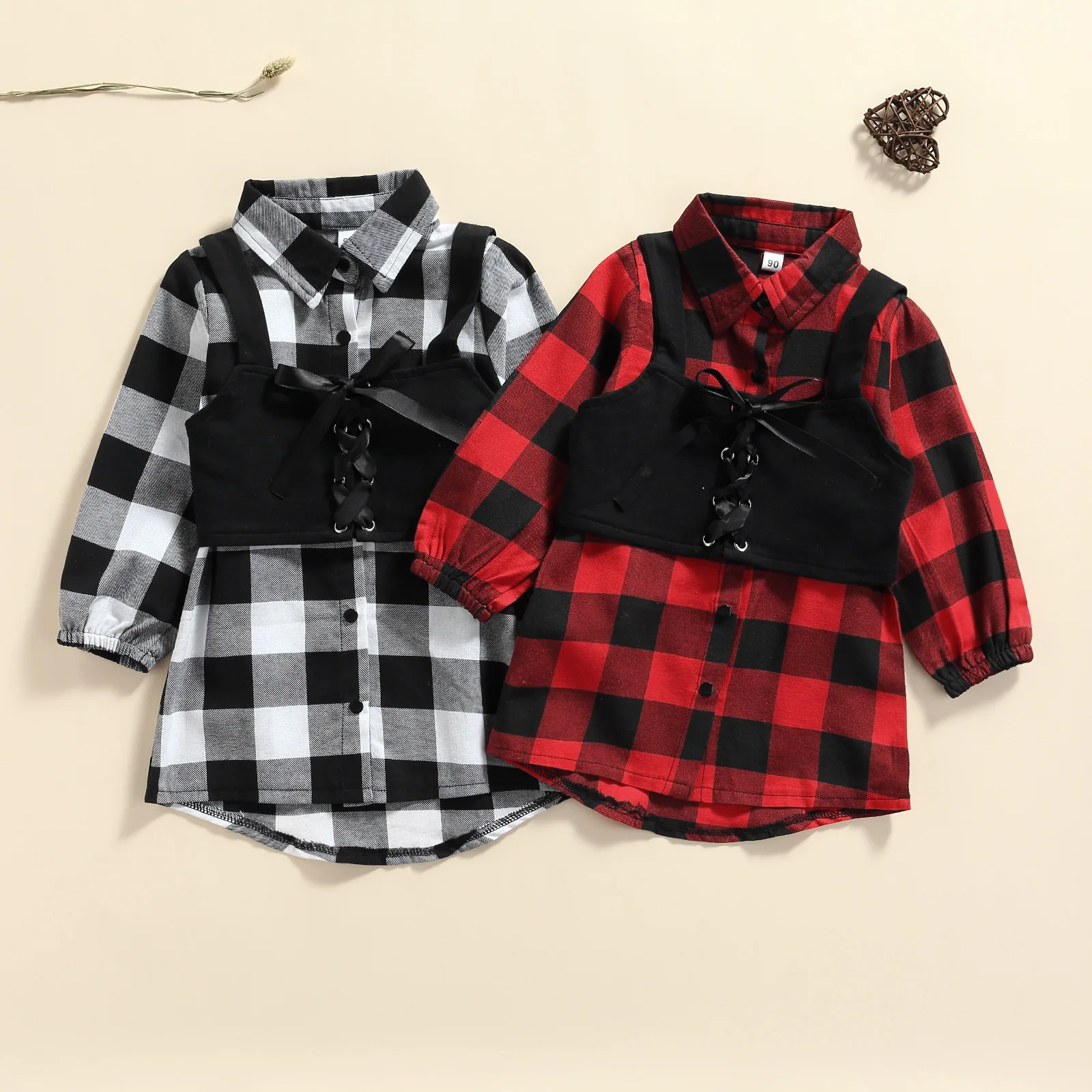 1-6Y 2pcs Fashion Kids Girls Dress+Vest Outfits Plaid Printed Long Sleeve Single Breasted Shirts Dress
1-6Y 2pcs Fashion Kids Girls Dress+Vest Outfits Plaid Printed Long Sleeve Single Breasted Shirts Dress