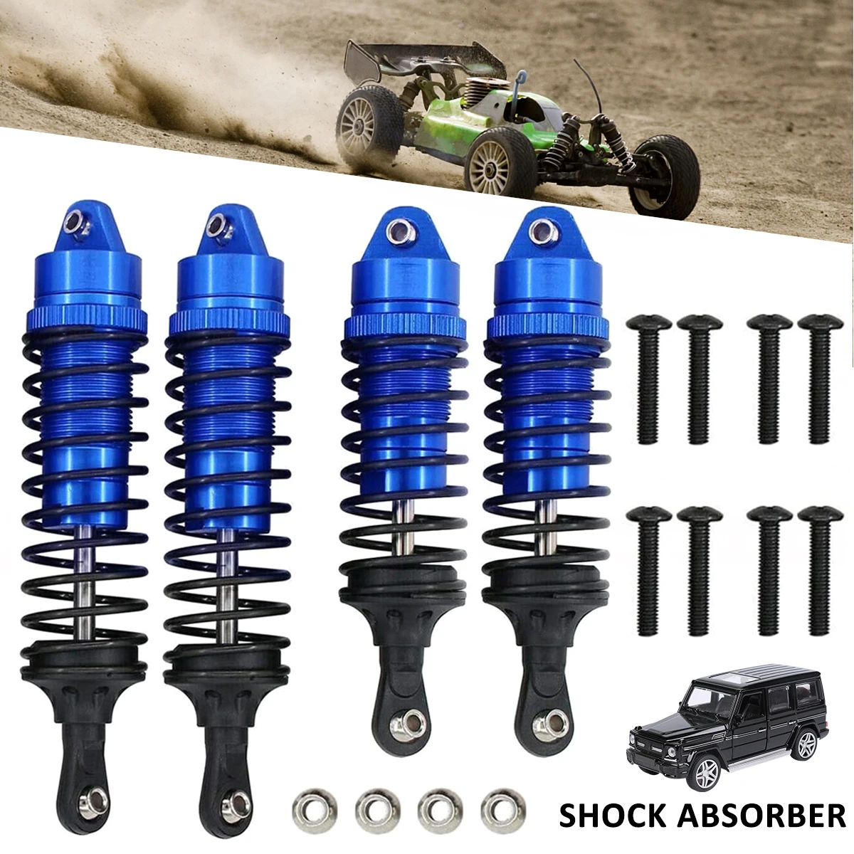 Aluminium Alloy Shock Absorber Assembled Full Metal Big Bore Shocks Front Rear for 1/10 Slash 4x4 parts
Aluminium Alloy Shock Absorber Assembled Full Metal Big Bore Shocks Front Rear for 1/10 Slash 4x4 parts
