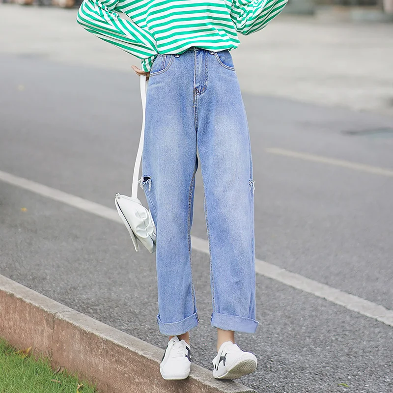 Chic Khaki 2019 New Xuan Ya Wide Leg Jeans for Women Loose Hole High Waist Autumn and Winter Daddy Hong Kong Style Mop Pants
Chic Khaki 2019 New Xuan Ya Wide Leg Jeans for Women Loose Hole High Waist Autumn and Winter Daddy Hong Kong Style Mop Pants