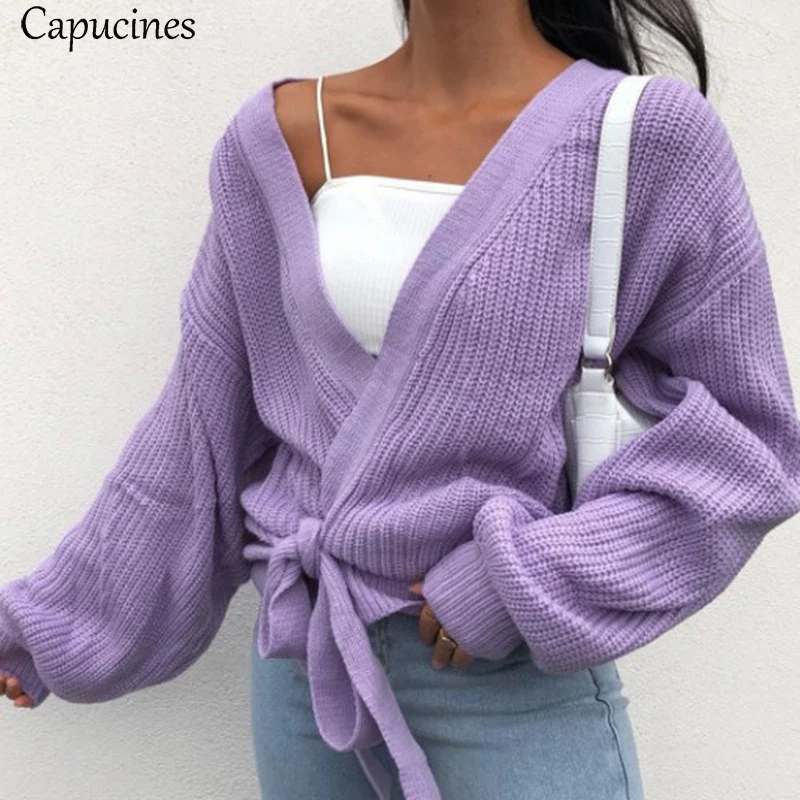 Capucines Sexy V Neck Lace Up Knit Cardigans Autumn Casual Solid Color Long Sleeve Drop Shoulder Sweater Woman 2021 Street Wear
Capucines Sexy V Neck Lace Up Knit Cardigans Autumn Casual Solid Color Long Sleeve Drop Shoulder Sweater Woman 2021 Street Wear
