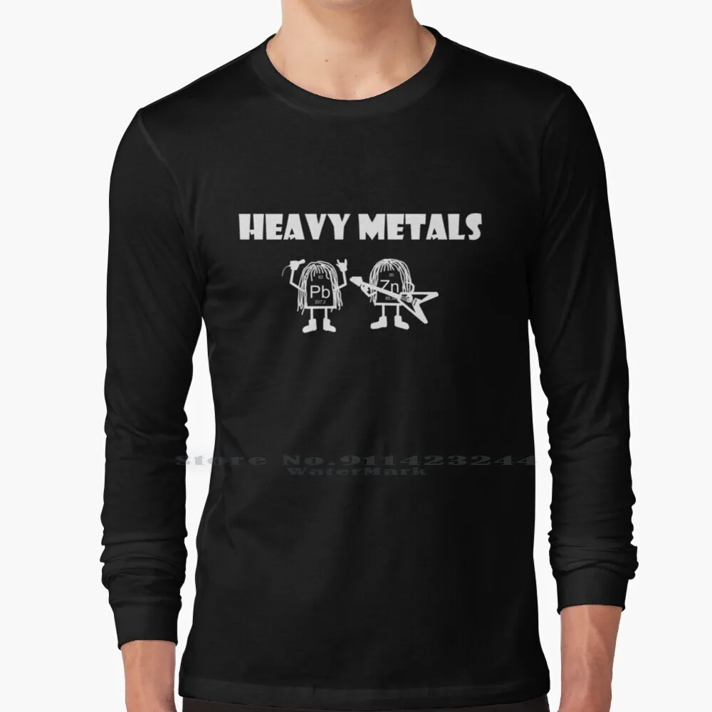 Тяжелые металлы тяжелые камень химик Периодическая таблица футболка с длинным