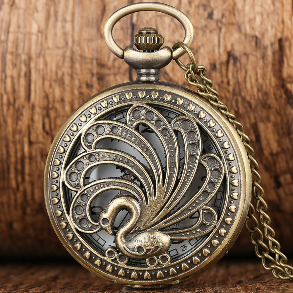 Charming Quartz Pocket Watch Hollow-out Peacock Pattern Cover Pocket Watch Generous Large Arabic Numerals Dial Necklace Clock
Charming Quartz Pocket Watch Hollow-out Peacock Pattern Cover Pocket Watch Generous Large Arabic Numerals Dial Necklace Clock