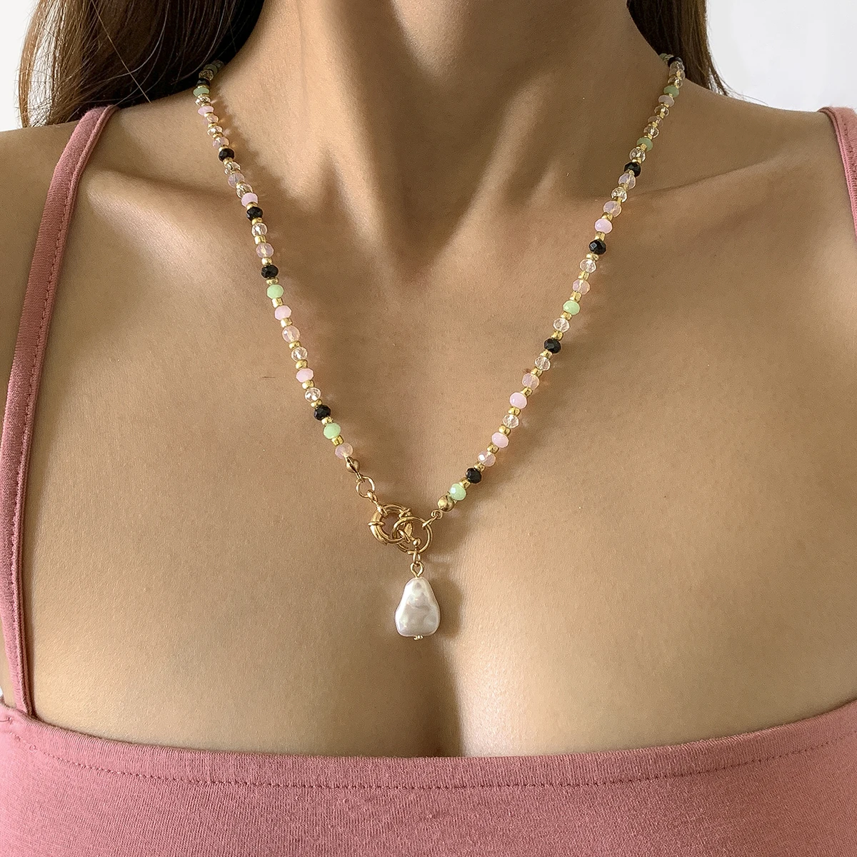 Lacteo Bohemian Colorful Acrylic Resin Clavicle Chain Choker Necklace Jewelry For Women Hip Hop Imitation Pearls Charm Necklace
Lacteo Bohemian Colorful Acrylic Resin Clavicle Chain Choker Necklace Jewelry For Women Hip Hop Imitation Pearls Charm Necklace