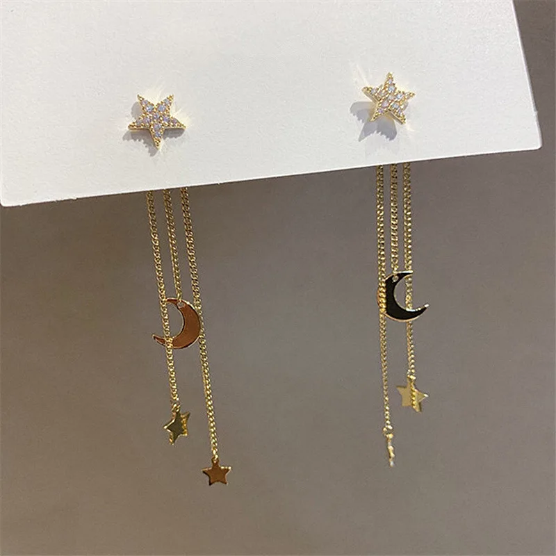 2020 new trendy 925 silver needle star moon tassel earrings female long temperament ins net red earrings cold wind
2020 new trendy 925 silver needle star moon tassel earrings female long temperament ins net red earrings cold wind
