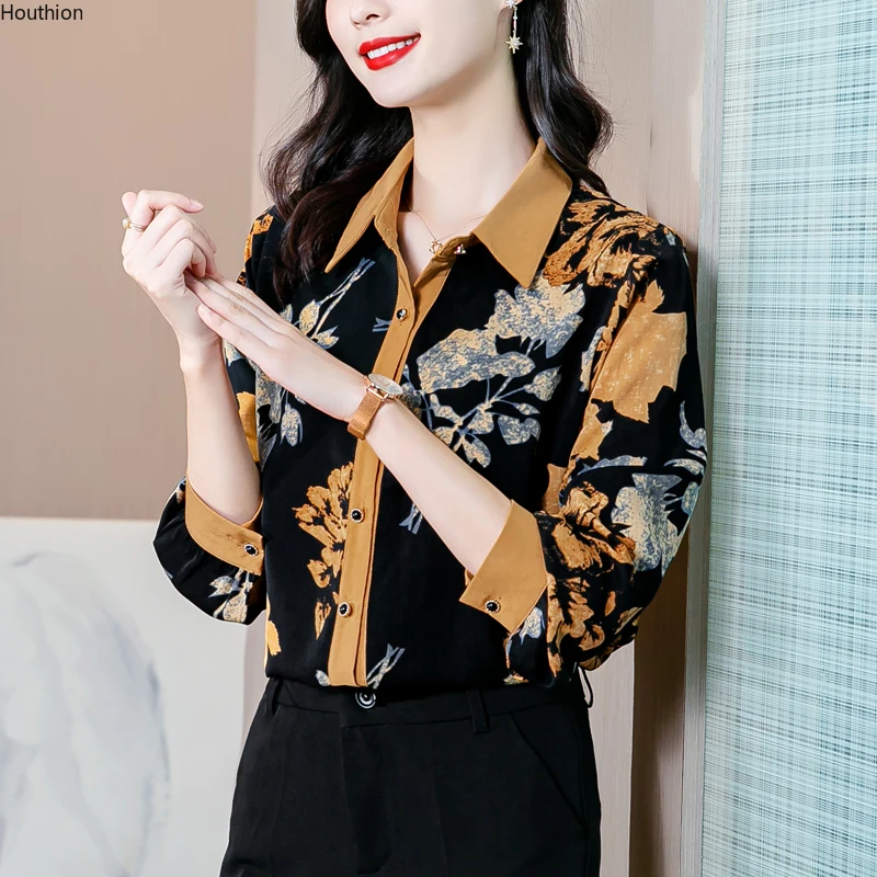 Summer New Women's Blouse Long Sleeve Polo Shirt Printed Satin Top Casual Fashion Loose Clothing Houthion
Summer New Women's Blouse Long Sleeve Polo Shirt Printed Satin Top Casual Fashion Loose Clothing Houthion