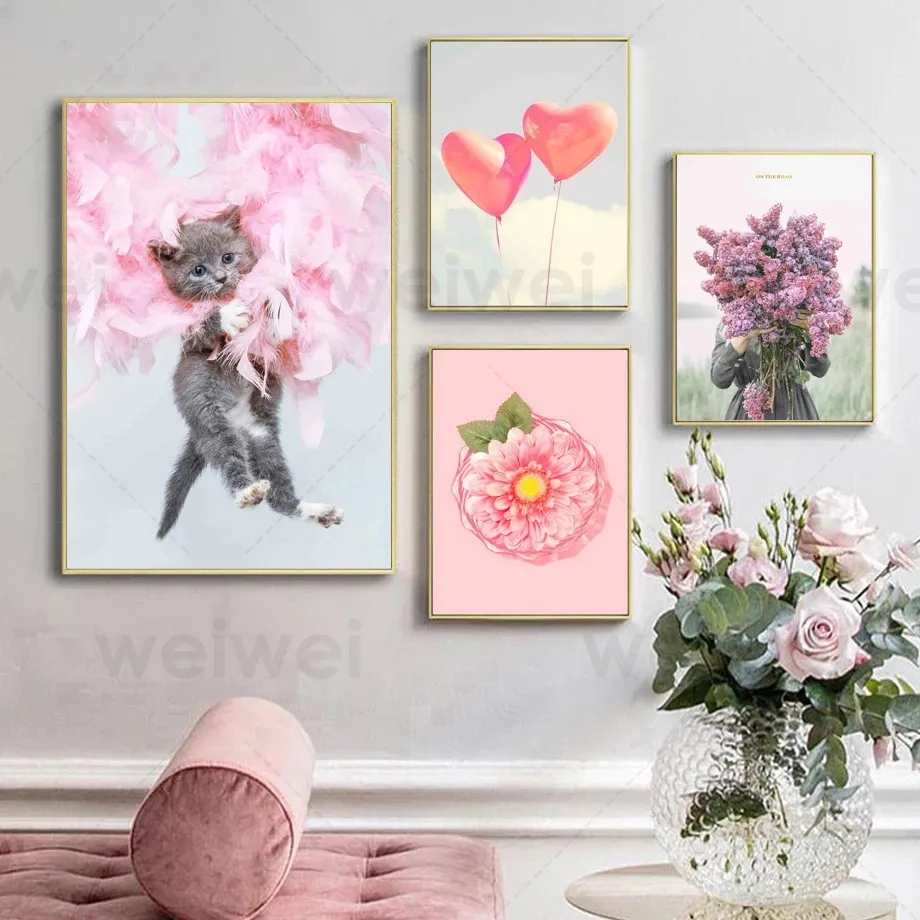Nordic Canvas Painting Wall Art Syringa Vulgari Gerbera Balloon Cat Poster Print Pictures Modern Minimalist Aesthetic Home Decor
Nordic Canvas Painting Wall Art Syringa Vulgari Gerbera Balloon Cat Poster Print Pictures Modern Minimalist Aesthetic Home Decor