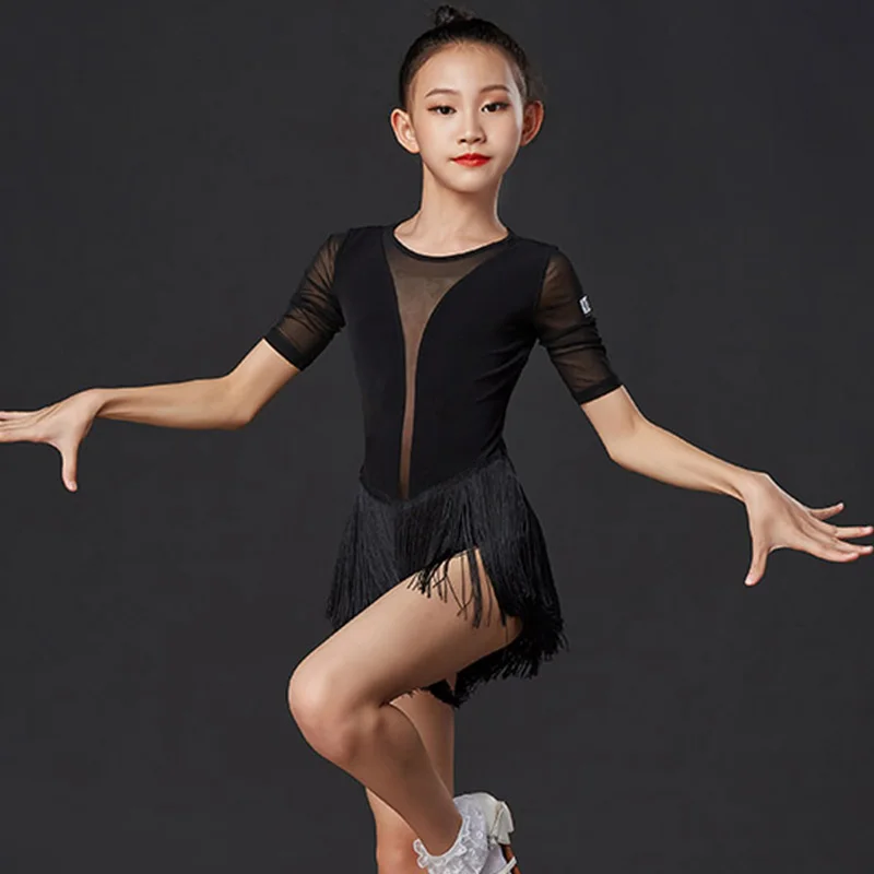 Latin Dance Dress Black Fashion Mesh Fringed Competition Performance Dresses Girls Rumba Cha Cha Samba Tango Stage Wear DN6206 
Latin Dance Dress Black Fashion Mesh Fringed Competition Performance Dresses Girls Rumba Cha Cha Samba Tango Stage Wear DN6206