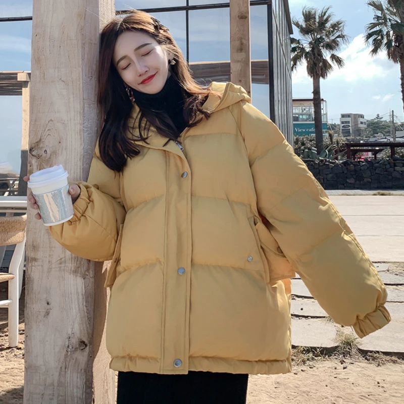 New 2021 Women Short Jacket Winter Thick Hooded Cotton Padded Coats Female Korean Loose Puffer Parkas Ladies Oversize Outwear
New 2021 Women Short Jacket Winter Thick Hooded Cotton Padded Coats Female Korean Loose Puffer Parkas Ladies Oversize Outwear