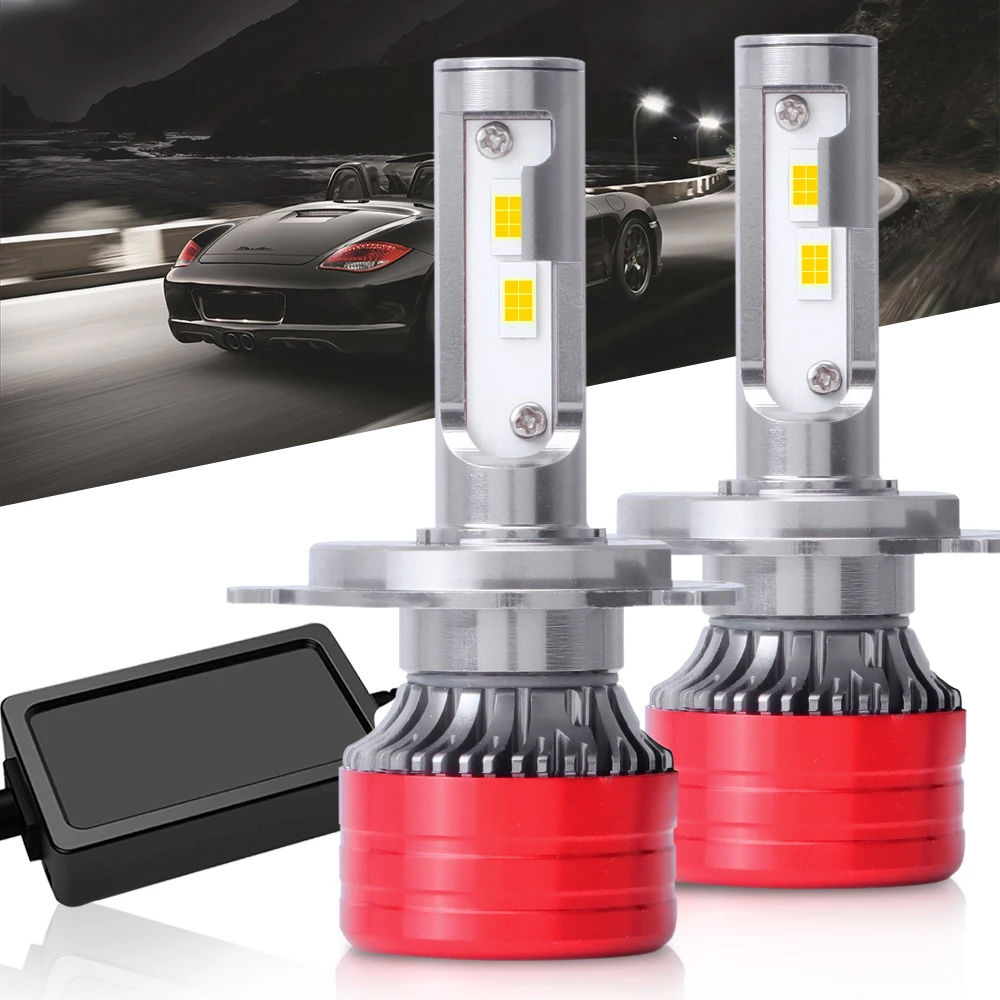 

2Pcs mini H7 H4 LED Bulb Car Headlight 8000LM H11 H1 H8 H3 H9 9005/HB3 9006/HB4 Hi-Lo Beam 24W 12000LM Auto Headlamp LEDs 6500K