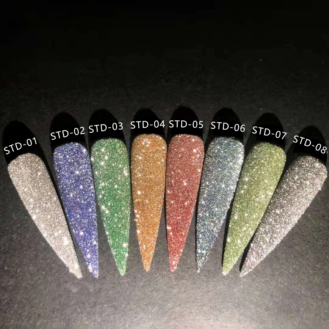Eight kinds of aluminum foil color beautiful nails flash powder nail glitter powder design nail art decoration in the New Year
Eight kinds of aluminum foil color beautiful nails flash powder nail glitter powder design nail art decoration in the New Year