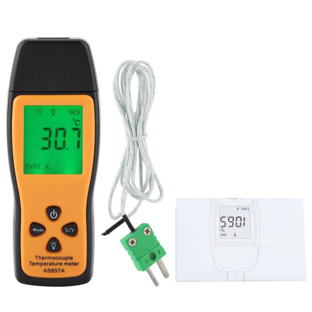 SMART SENSOR AS857 Digital LCD Thermometer Temperature Meter with K-type Thermocouple
SMART SENSOR AS857 Digital LCD Thermometer Temperature Meter with K-type Thermocouple