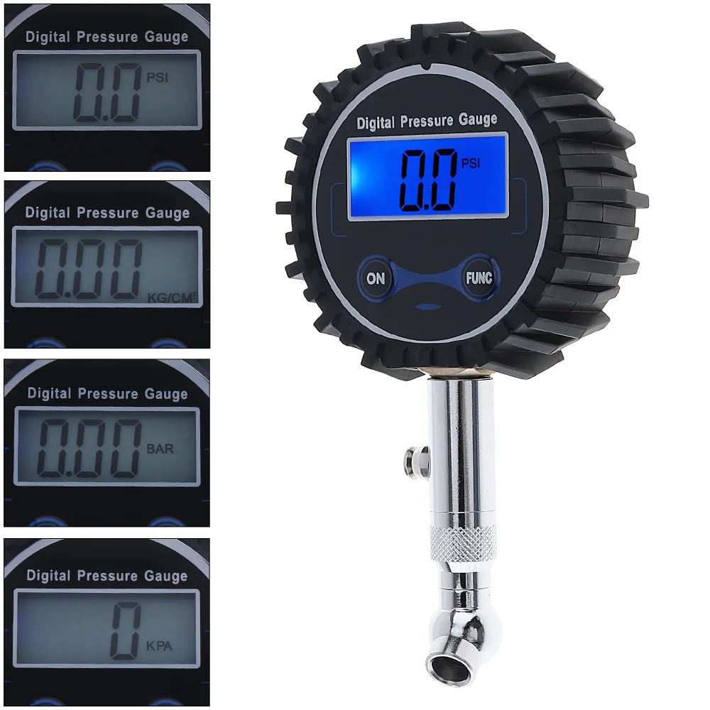 Portable Precision Electronic Digital Tire Gauge with Short Pressure Measuring Valve Blue Backlight Night Vision for Car Tire
Portable Precision Electronic Digital Tire Gauge with Short Pressure Measuring Valve Blue Backlight Night Vision for Car Tire