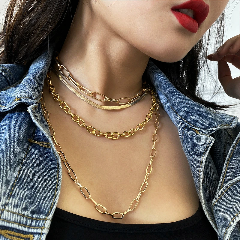 Hip Hop Rock Punk Choker Necklace Female Gold Color Metal Statement Snake Chain Necklaces For Women Party Jewelry
Hip Hop Rock Punk Choker Necklace Female Gold Color Metal Statement Snake Chain Necklaces For Women Party Jewelry