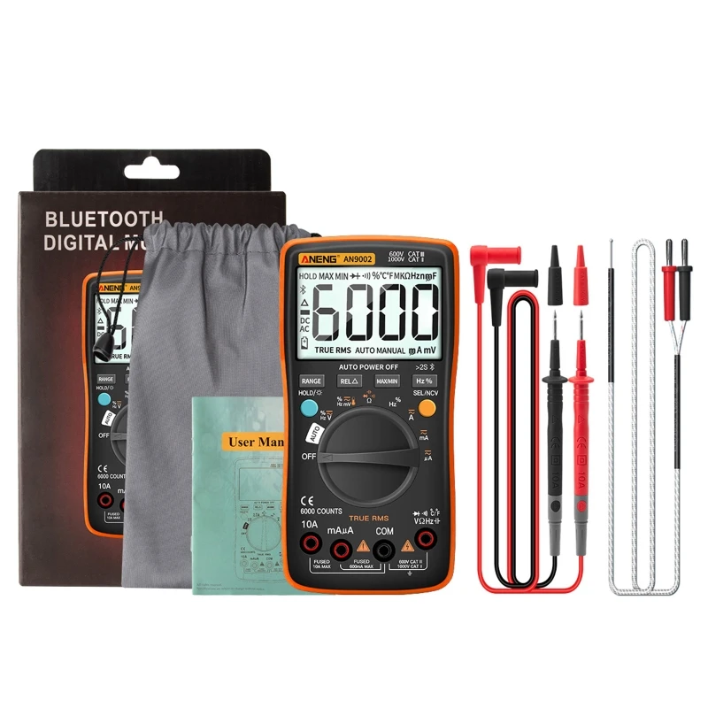 P82C AN9002 True RMS Digital Professional 6000 Counts Bluetooth Multimetro AC/DC Current Voltage Tester Auto-Ranging Multimeter
P82C AN9002 True RMS Digital Professional 6000 Counts Bluetooth Multimetro AC/DC Current Voltage Tester Auto-Ranging Multimeter