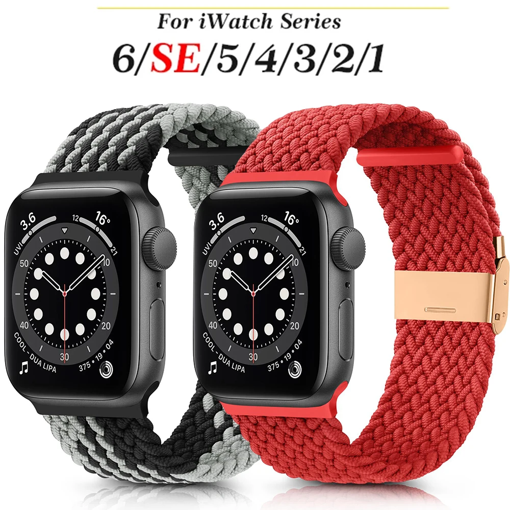 2021 Adjustable Nylon Band for Apple Watch Band 6 SE 44mm 40mm 38mm 42mm Braided solo loop Elastic Belt for Stretch iwatch-band
2021 Adjustable Nylon Band for Apple Watch Band 6 SE 44mm 40mm 38mm 42mm Braided solo loop Elastic Belt for Stretch iwatch-band