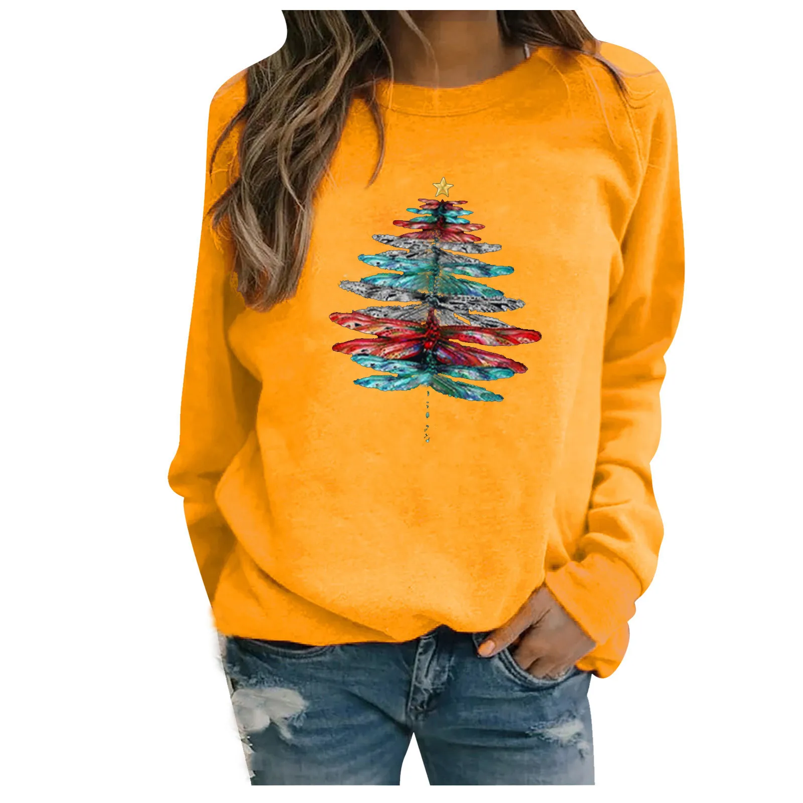 2021 New Dragonfly Print Long-sleeved Spring and Autumn Sweatshirt Ladies Fashion Casual Streetwear Tops Women
2021 New Dragonfly Print Long-sleeved Spring and Autumn Sweatshirt Ladies Fashion Casual Streetwear Tops Women