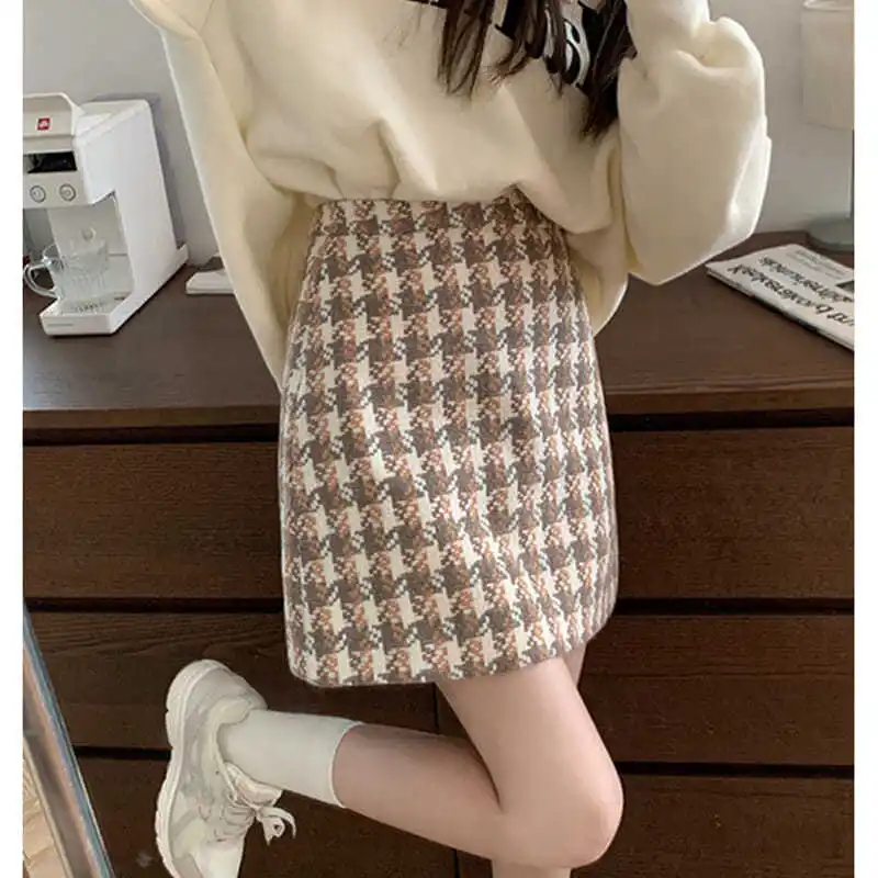 Plaid Skirt Clothing Elegant Skirts Womens 2021 High-waisted Skirt With Side Slit Harajuku Fashion Skort for Women Vintage Suits
Plaid Skirt Clothing Elegant Skirts Womens 2021 High-waisted Skirt With Side Slit Harajuku Fashion Skort for Women Vintage Suits
