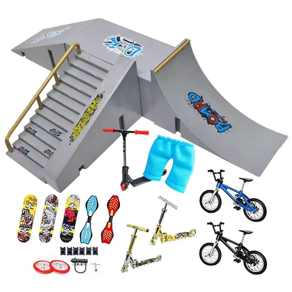 Mini Desktop Finger Toys Skate Park Kit Finger Skateboard Ramp Set Wheel Scooter Board Great Gift For Children
Mini Desktop Finger Toys Skate Park Kit Finger Skateboard Ramp Set Wheel Scooter Board Great Gift For Children