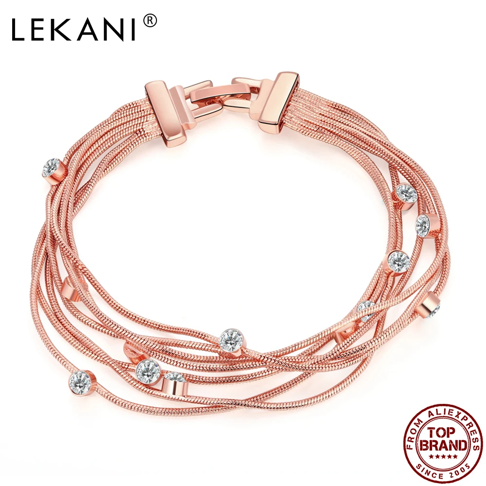 LEKANI Charm Bracelets For Women Multi-Chain Personality Rose Gold Female Bracelet Fashion Anniversary Jewelry Recommend New
LEKANI Charm Bracelets For Women Multi-Chain Personality Rose Gold Female Bracelet Fashion Anniversary Jewelry Recommend New